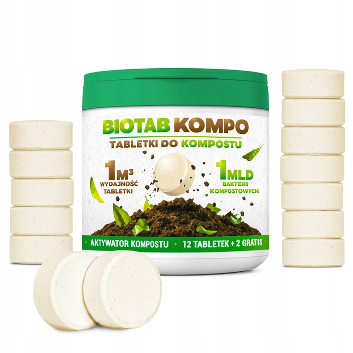 BioTab KOMPO tabletki do kompostowania aktywator kompostu na 14 m3