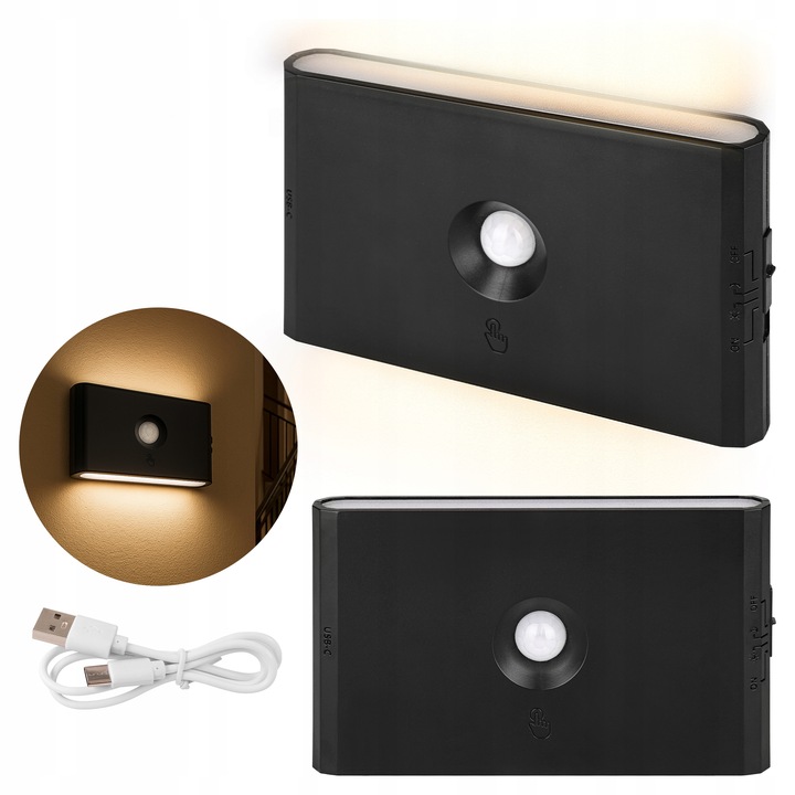 Lampka nocna z Czujnikiem Ruchu na akumulator samoprzylepna na ścianę