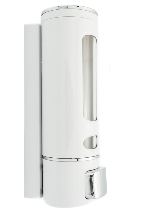 Dozownik ścienny 400ml na mydło, płyn, szampon biały DOZ-02