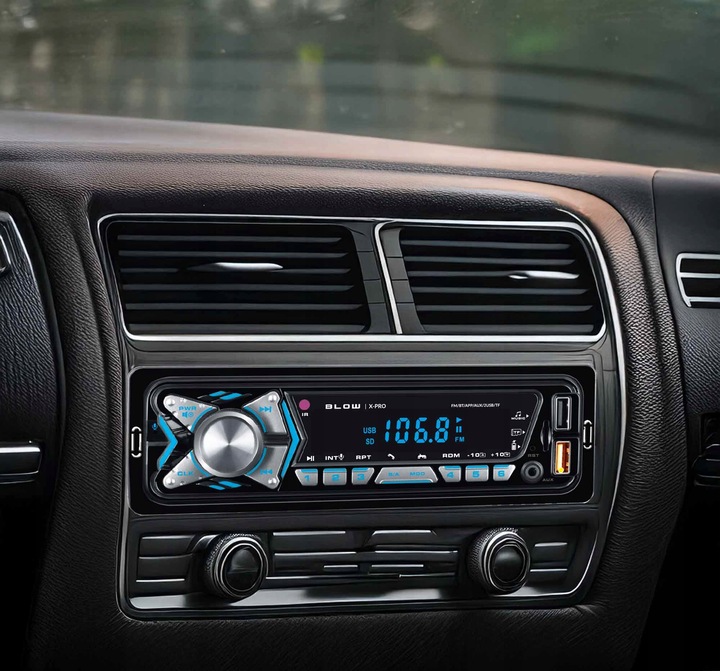 RADIO SAMOCHODOWE BLUETOOTH 1-DIN USB AUX SD MIKROFON PILOT BATERIA