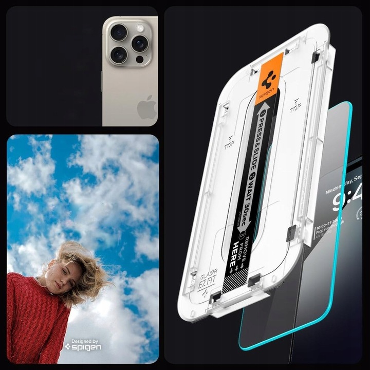 2x Szkło Hartowane SPIGEN GLAS.tR EZ FIT + Aplikator do iPhone 15 Pro Max