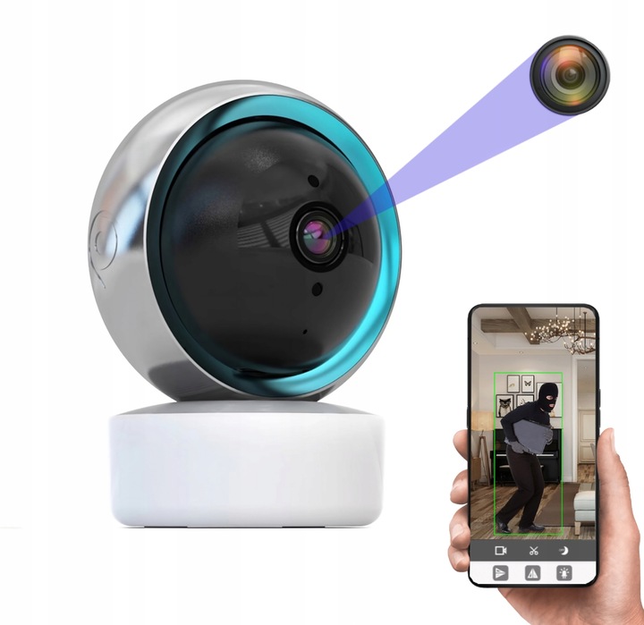 KAMERA OBROTOWA DOMOWA WEWNĘTRZNA NIANIA ELEKTRONICZNA WIFI NOC FULL