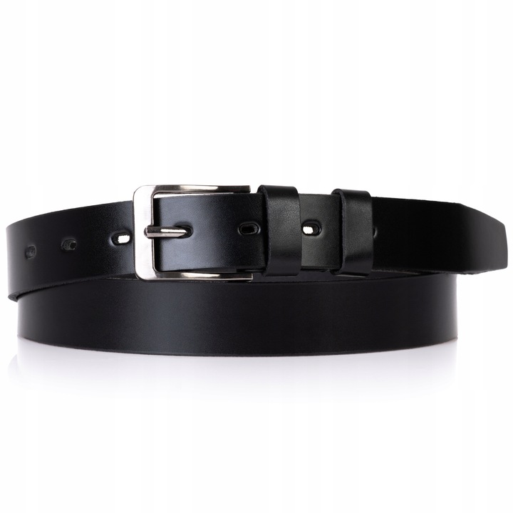 SEPHER Pasek Męski Skórzany CZARNY garnitur spodni