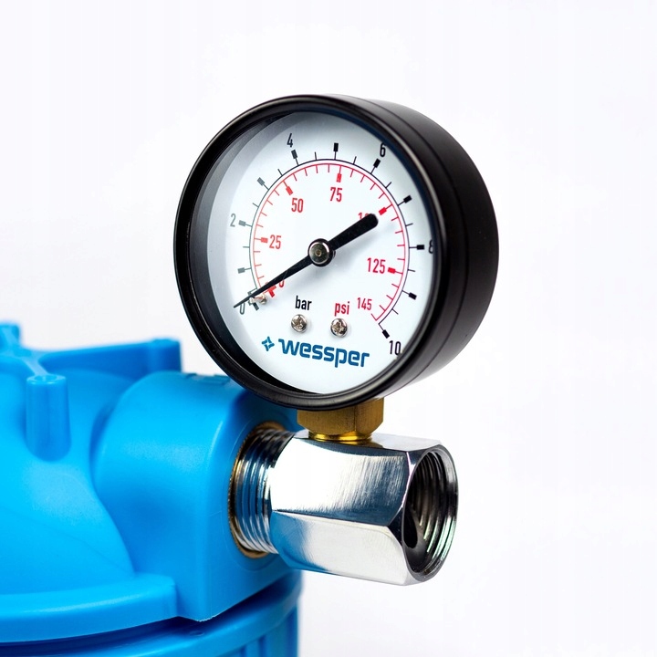 Filtr wody wstępny cały dom 3 stopniowy 1" + 6x wkłady + 2x ciśnieniomierz