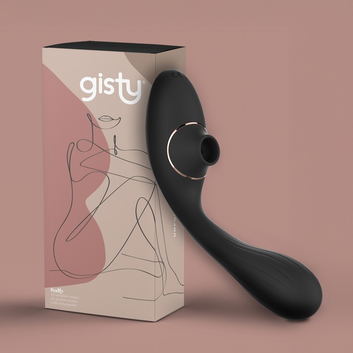 Gisty Sally wibrator damski ssący powietrzny do łechtaczki 2 w 1 i punktu G