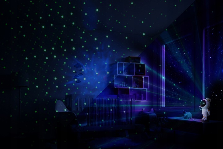 PROJEKTOR GWIAZD RZUTNIK LED LAMPKA NOCNA ASTRONAUTA DLA DZIECI NA PREZENT