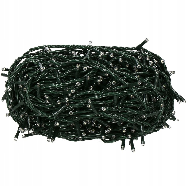 LAMPKI CHOINKOWE 300LED 20m zewnętrzne GRUBE stałe światło ZIMNE BIAŁE