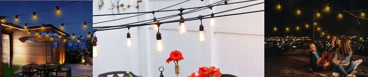 GIRLANDA SOLARNA lampki ogrodowe ŻARÓWKI duże LED