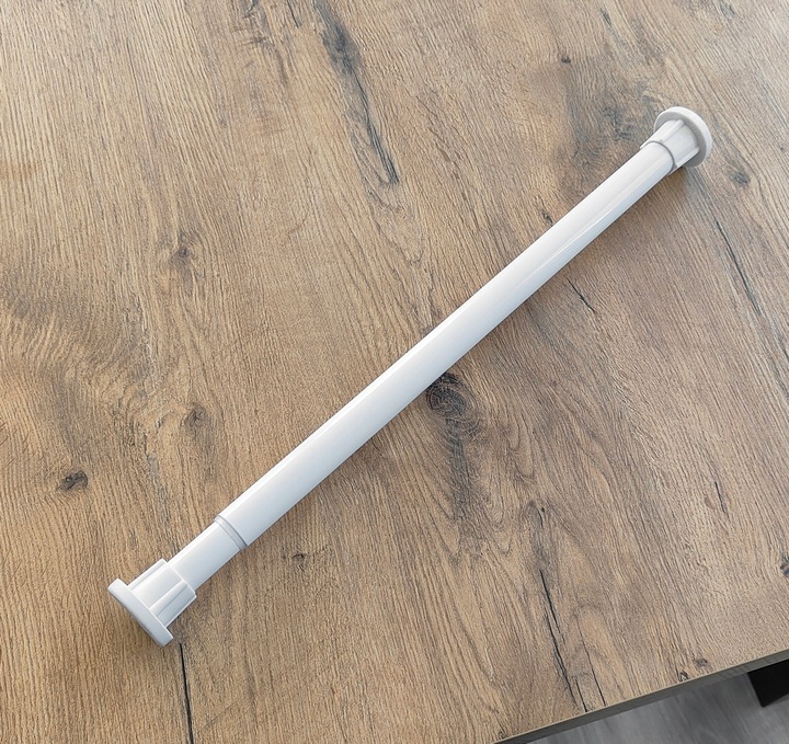 DRĄŻEK ROZPOROWY DO SZAFY PRALNI ZASŁON GARDEROBY REGULOWANY 50-80cm BIAŁY