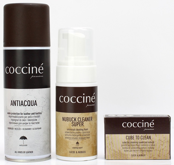 COCCINE ZESTAW DO CZYSZCZENIA ZAMSZU I NUBUKU 3W1