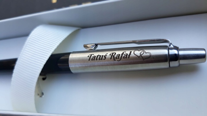 Długopis Parker Stalowy Czarny GRAWER wkład Czarny Egzamin Ósmoklasisty