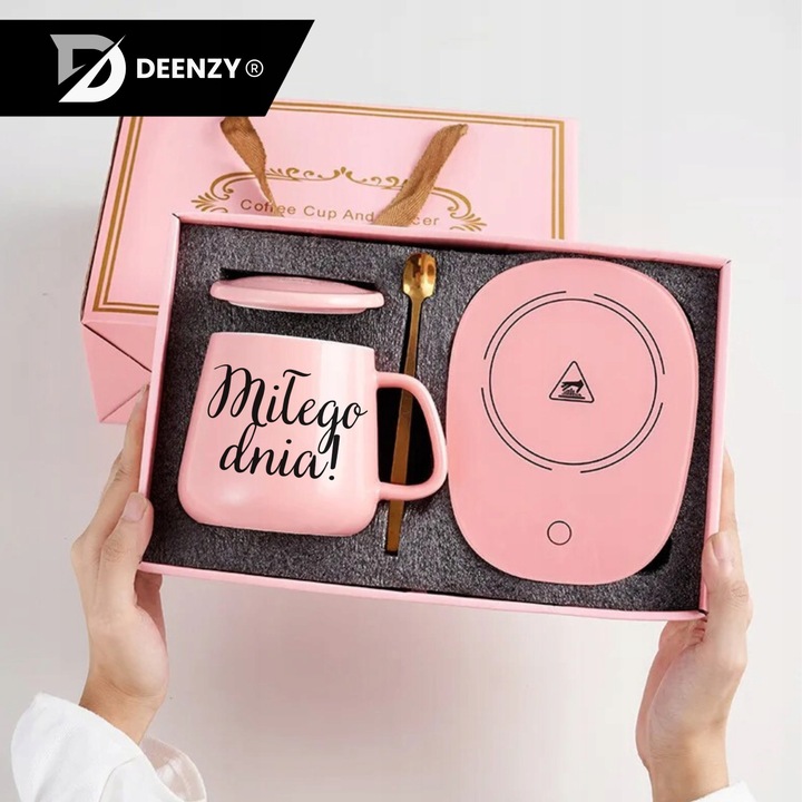 PODGRZEWACZ DO KUBKA KAWY HERBATY ZESTAW 5w1 Kubek z Podgrzewaczem +