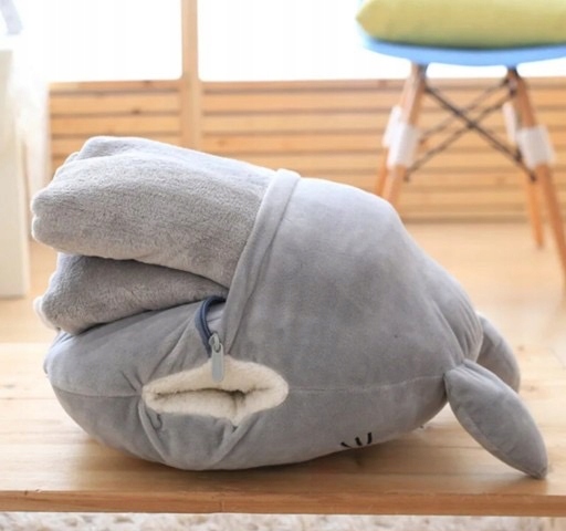 MASKOTKA PODUSZKA KOC OGRZEWACZ DO RĄK KOT PODUSZKA Z KOCEM 4w1