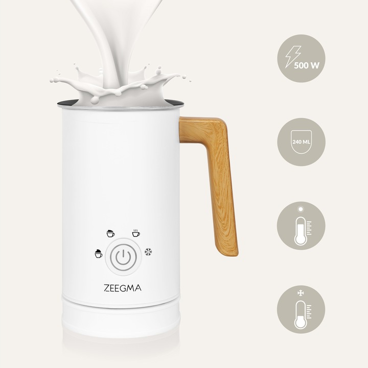 ELEKTRYCZNY SPIENIACZ do mleka Podgrzewacz KAWY PIANY LATTE BIAŁY 240ml
