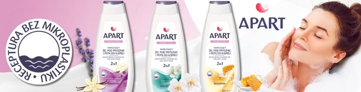 Apart nawilżający żel pod prysznic i Płyn do kąpieli 2w1 MIX Zestaw