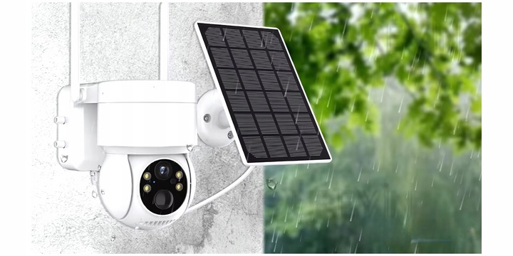 ZEWNĘTRZNA KAMERA SOLARNA OBROTOWA IP WIFI 4MP FULL HD DO MONITORINGU KARTA