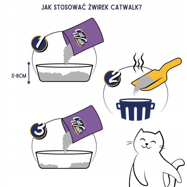 Żwirek dla kota bentonitowy 25L LAWENDOWY CatWalk zbrylający 25L Naturalny