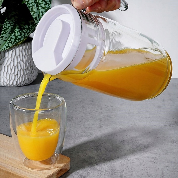 Dzbanek NA NAPOJE wodę sok lemoniadę do napojów szklany z pokrywką