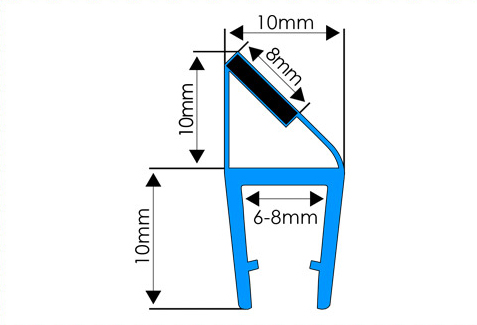 U7 USZCZELKA MAGNETYCZNA DO KABINY PRYSZNICOWEJ DO DRZWI DOMYKAJĄCA