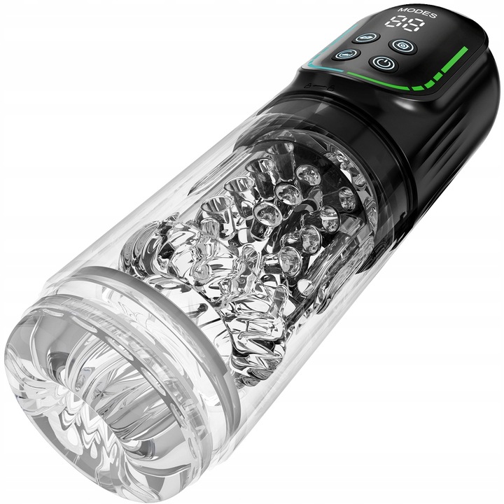 masturbator męski z 3 pompkami i 7 ruchami obrotowymi, wibrujący i ssący