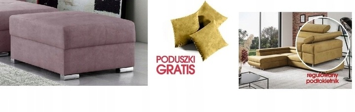 Narożnik Canada L rogówka, zagłówki piki f spania pojemnik DUZO