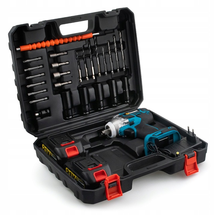 Bezszczotkowy klucz/wkrętarka udarowa 3 w 1 - akumulator, bateria i