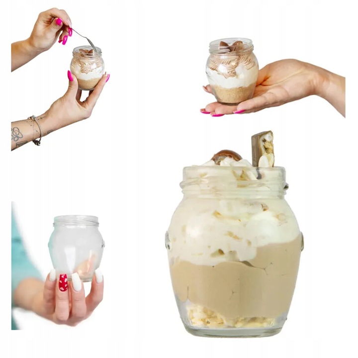 20x POJEMNIKI NA DESERY 150ml Słoik SZKLANY AMFORA Na Deserki Do