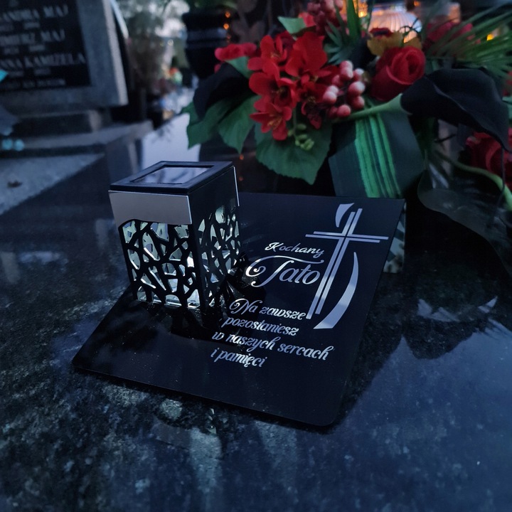 ZNICZ SOLARNY Wieczna Latarenka LED STATUETKA GRÓB lampka dla TATY