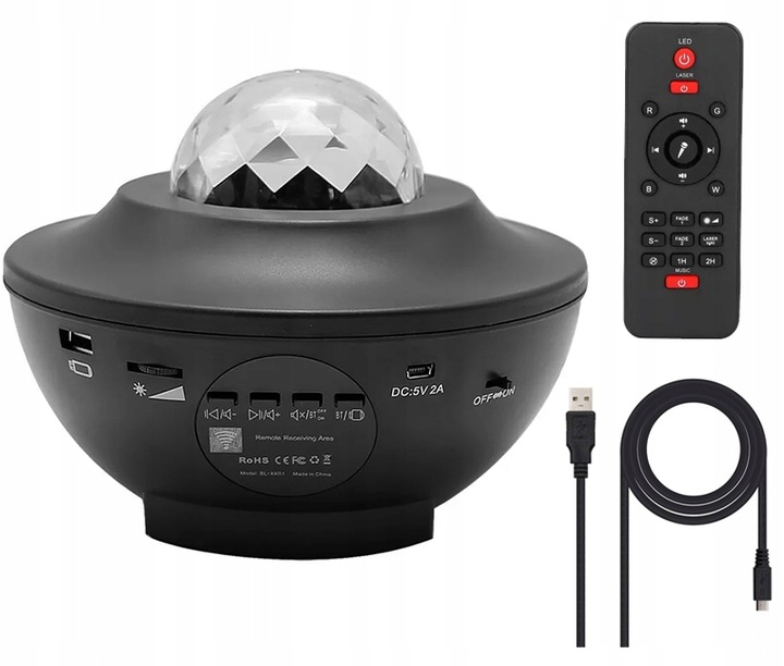 Projektor Gwiazd Rzutnik Space Lampka nocna LED Głośnik Bluetooth + pilot