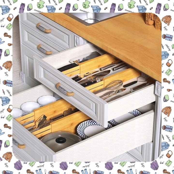 4x ORGANIZER DO SZUFLADY SZUFLAD PRZEGRÓDKA SEPARATOR PRZEGRODY