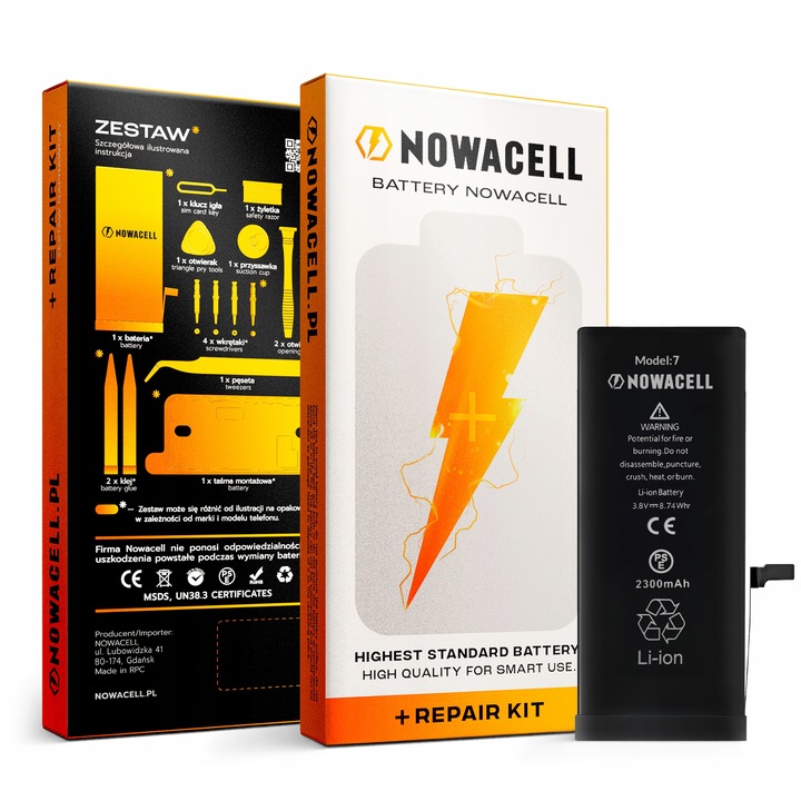 Bateria NOWACELL do iPhone 7 - większa pojemność