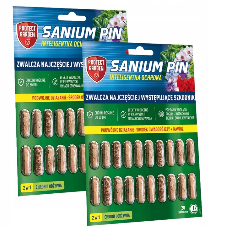 Sanium Pin Owadobójcze Pałeczki + Nawóz 40sztuk miseczniki mączliki