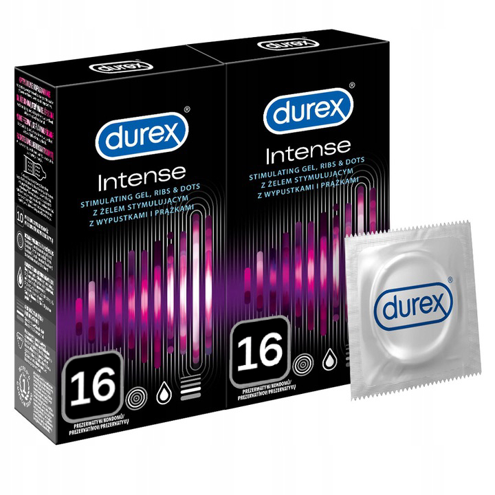 Prezerwatywy Durex INTENSE prążki i wypustki potęgujące orgazm 32 szt.