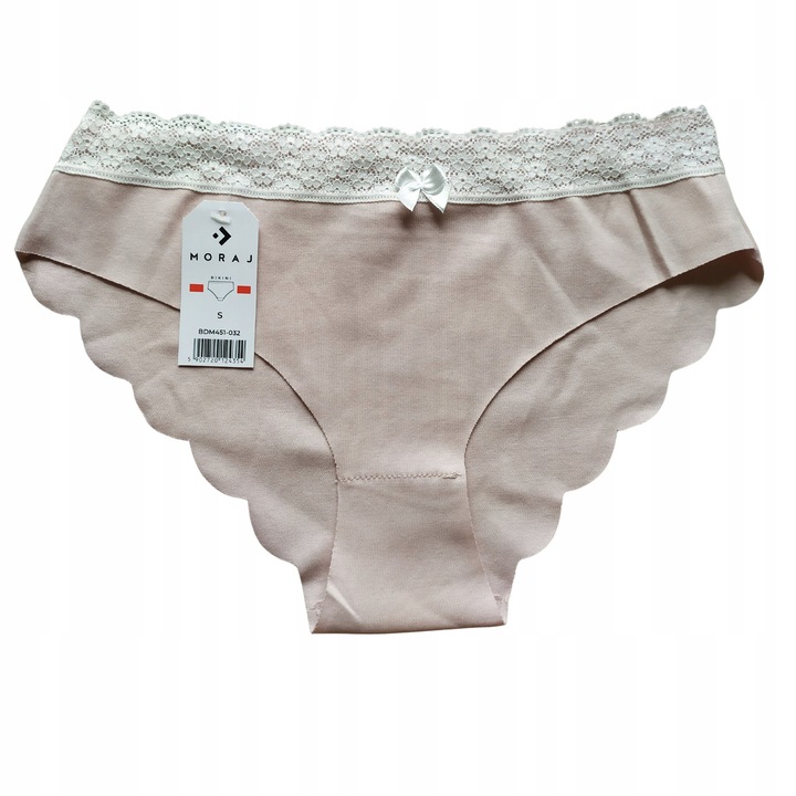 4x Majtki Damskie Bezszwowe Figi Bawełniane Laserowo Cięte Gładkie MORAJ M