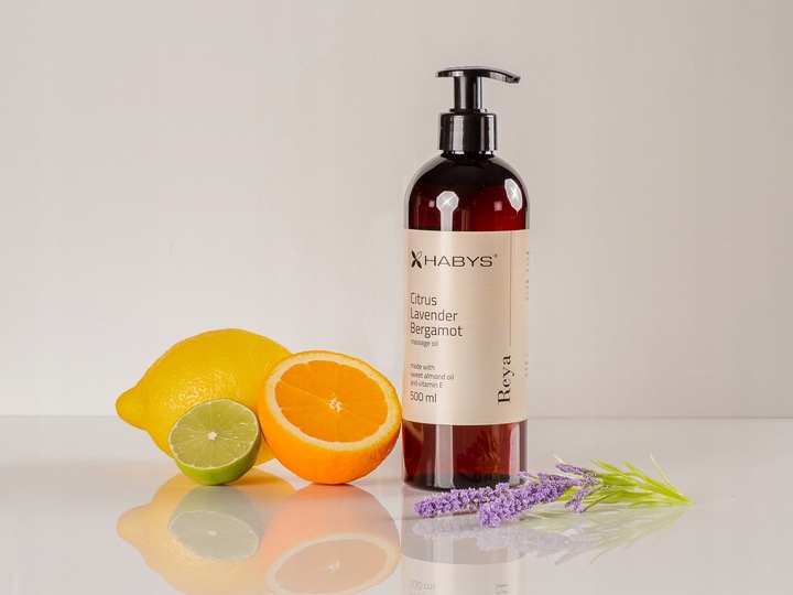 OLEJEK DO MASAŻU REYA CYTRUS 500 ML UJĘDRNIA NAWILŻA WITAMINA E HABYS