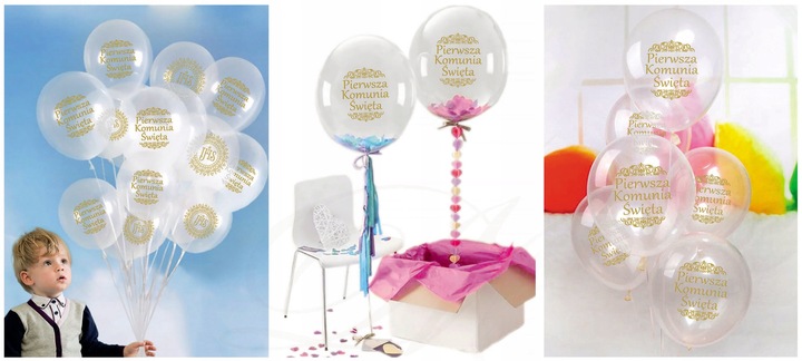 BALONY KOMUNIJNE x10 XXL dekoracja na pierwszą komunię komunia święta białe