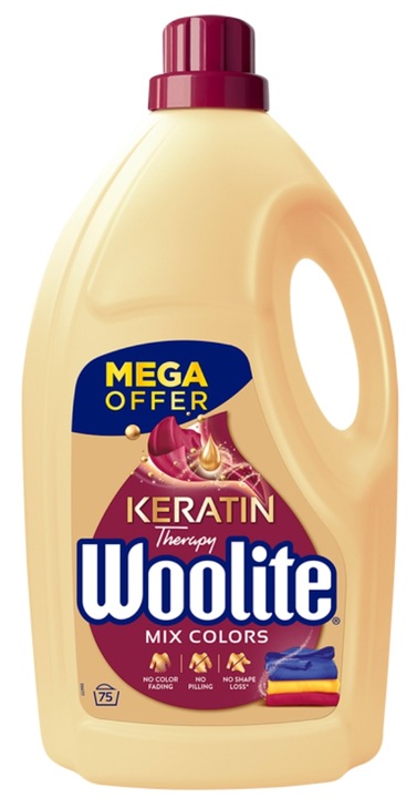 WOOLITE Płyn Do Prania Kolorów Ochrona Intensywność Keratin Therapy 4,5 l