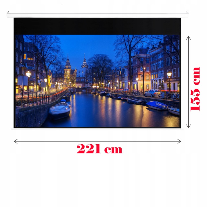 EKRAN PROJEKCYJNY ŚCIENNY RZUTNIKA ELEKTRYCZNY AUTOMATYCZNY PILOT 100