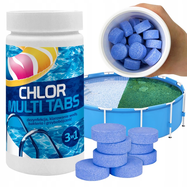 Chlor do basenu multi tabletki GAMIX 3w1 chemia spa 1kg 50x 20g