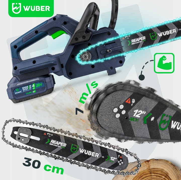 AKUMULATOROWA PILARKA PIŁA ŁAŃCUCHOWA GAŁĘZIÓWKA DO DREWNA 2X AKU