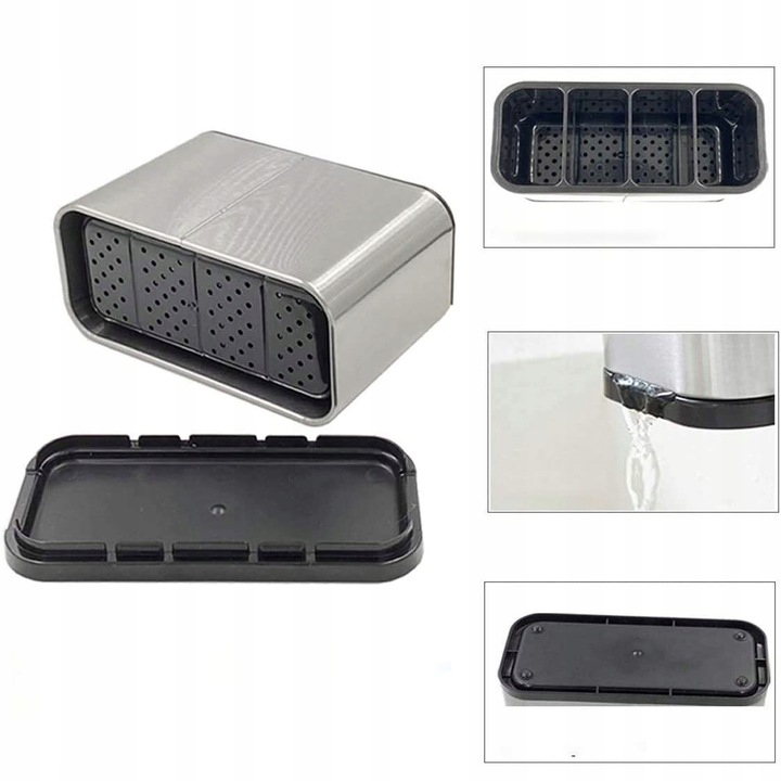 OCIEKACZ NA SZTUĆCE PRZYBORY SUSZARKA POJEMNIK ORGANIZER SREBRNY Z