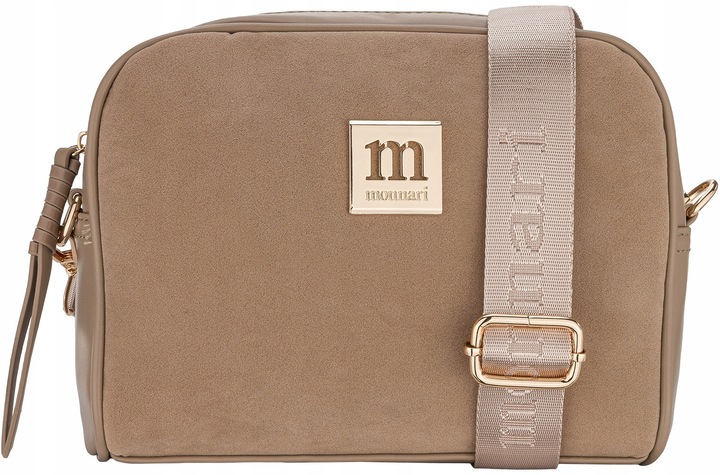 MONNARI Torebka Damska Listonoszka Camel ZAMSZ Regulowany Pasek