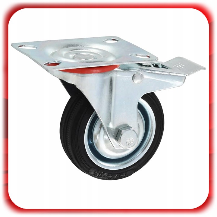 ZESTAW 4 SZT. JEZDNYCH KÓŁEK KÓŁKA 75MM OBROTOWE Z HAMULCEM Skrętne