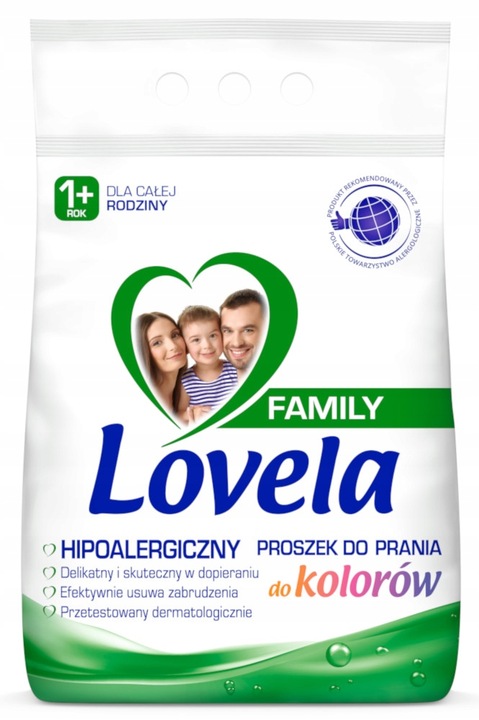 Zestaw Lovela Family Proszek do prania bieli i koloru 2 x 2,1 kg 56 prań