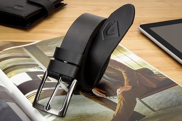 PASEK MĘSKI SKÓRZANY GRACIO DO SPODNI SKÓRA DŁUGOŚĆ PASKA 150 CM PREZENT