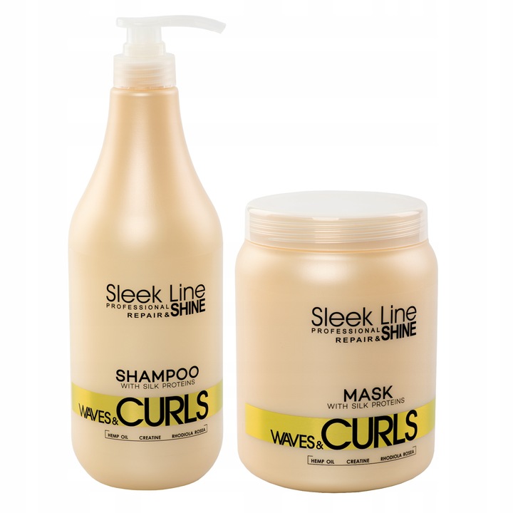 STAPIZ Szampon Maska do włosów kręconych i fal WAVES&CURLS 2x1L