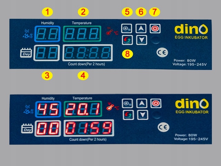 Kompletny zestaw INKUBATOR AUTOMATYCZNY DINO do 56 JAJ DROBIU Różne GATUNKI
