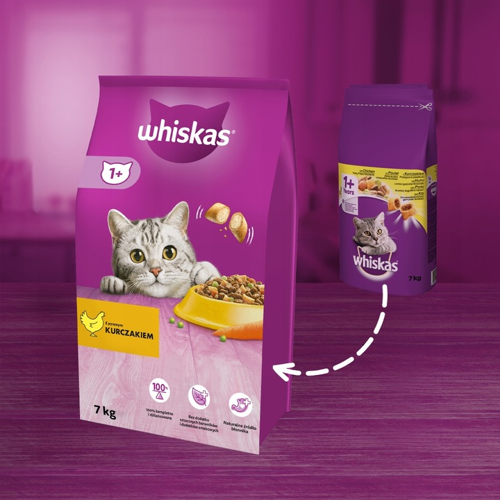 WHISKAS sucha karma dla kota z kurczakiem 7 kg