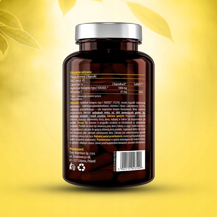 Essensey KOLAGEN NATURALNY + WITAMINA C ZDROWE WŁOSY SKÓRA 90 KAPS