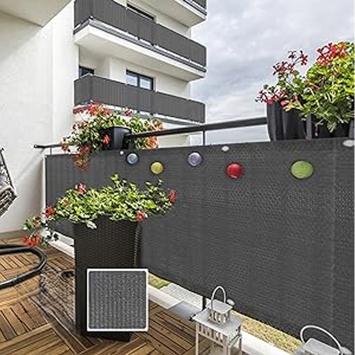 OSŁONA BALKONOWA MATA TARASOWA SIATKA NA BALKON TARAS PŁOT 1,2x5m UV